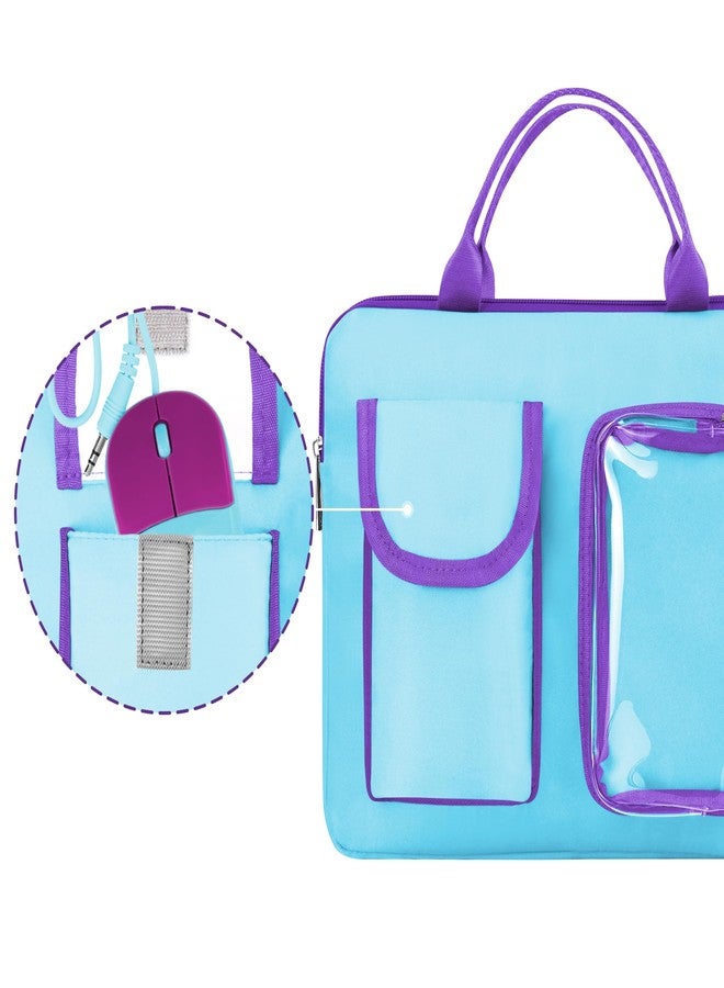 Annmore Carrying Bag for LEXiBOOK Educational and Bilingual Laptop, Blue/Purple - Image 5