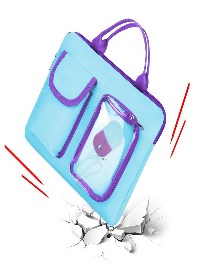Annmore Carrying Bag for LEXiBOOK Educational and Bilingual Laptop, Blue/Purple - Image 3