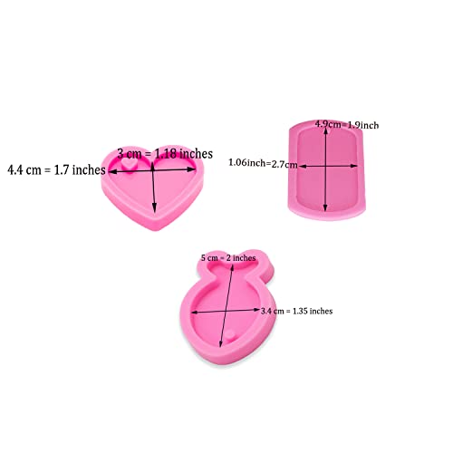 AMZTOART 3pc Glossy Resin Silicone Fish Molds Pet Cat Tag DIY Necklace, Heart Mould Crafts Epoxy Mold with 10PC Key Ring(DY0054+DY0088+DY0405) - Image 5
