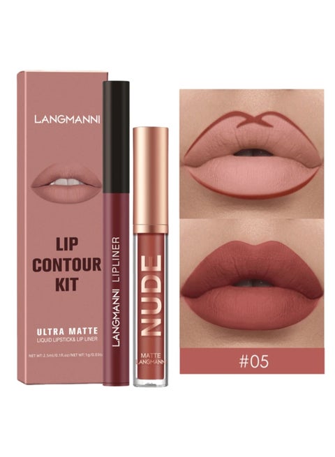 Liquid Lip Stick &Lip Liner 2PCS Color 05