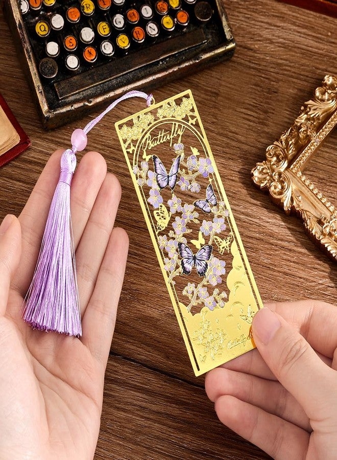 icceemee Butterfly Flower Theme Pretty Book Marks Set for Reading Women, Cute Book Markers for Writers, Kids, Teens, Men Readers, Reading Accessories Gifts for Book Lovers (Purple) - Image 3