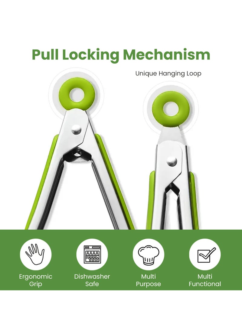 Sweet Home - Sweet Home Stainless Steel Kitchen Tongs with Silicone Head Heat Resistant Extra Long Silicone Cooking Tong Including BPA Free Silicone Tips with Sturdy Non Stick Rubber Tips - Image 1