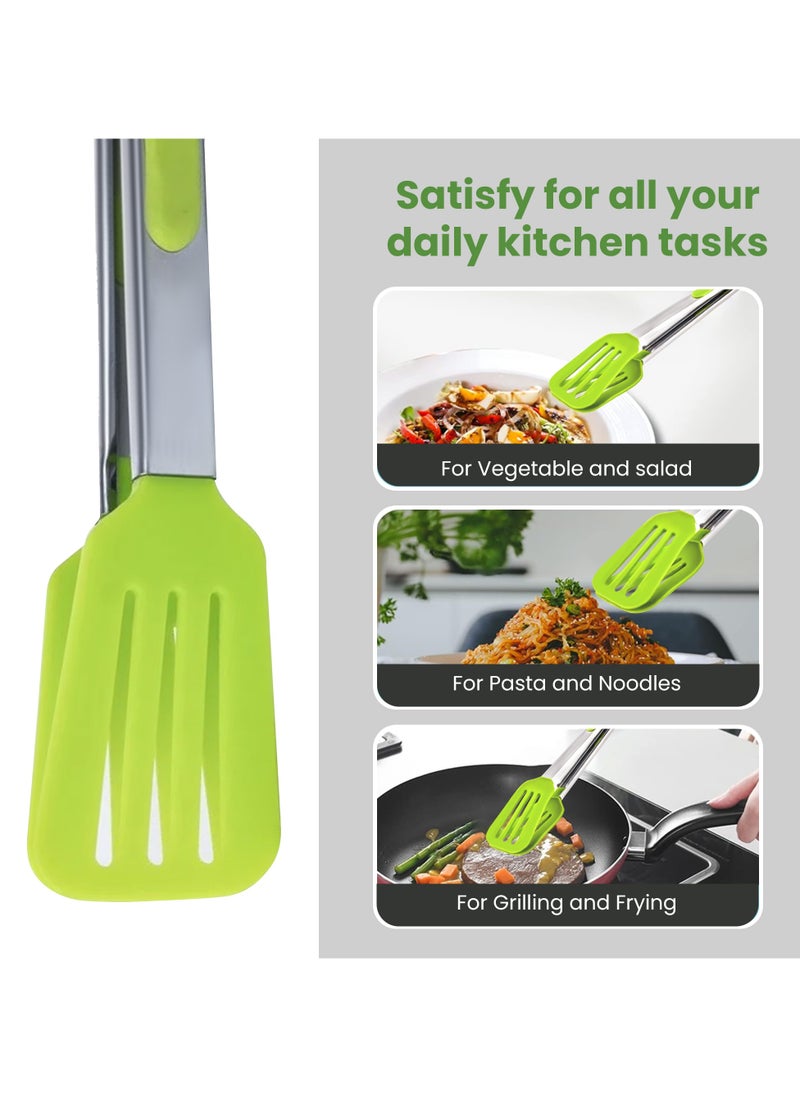 Sweet Home - Sweet Home Stainless Steel Kitchen Tongs with Silicone Head Heat Resistant Extra Long Silicone Cooking Tong Including BPA Free Silicone Tips with Sturdy Non Stick Rubber Tips - Image 1