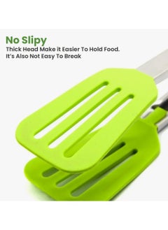 Sweet Home Sweet Home Stainless Steel Kitchen Tongs with Silicone Head Heat Resistant Extra Long Silicone Cooking Tong Including BPA Free Silicone Tips with Sturdy Non Stick Rubber Tips  - Image 4
