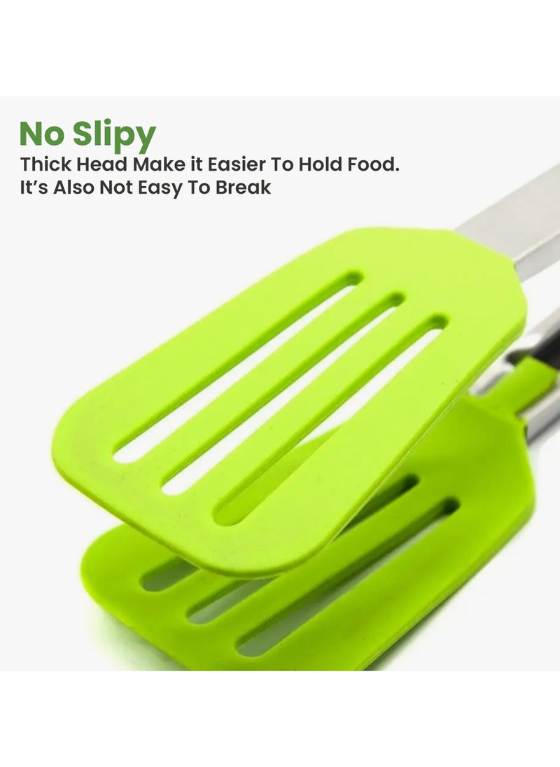 Sweet Home - Sweet Home Stainless Steel Kitchen Tongs with Silicone Head Heat Resistant Extra Long Silicone Cooking Tong Including BPA Free Silicone Tips with Sturdy Non Stick Rubber Tips - Image 1