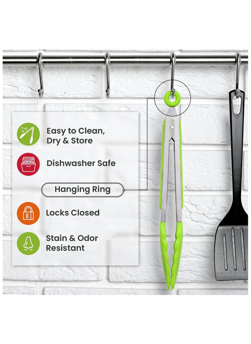 Sweet Home - Sweet Home Stainless Steel Kitchen Tongs with Silicone Head Heat Resistant Extra Long Silicone Cooking Tong Including BPA Free Silicone Tips with Sturdy Non Stick Rubber Tips - Image 1