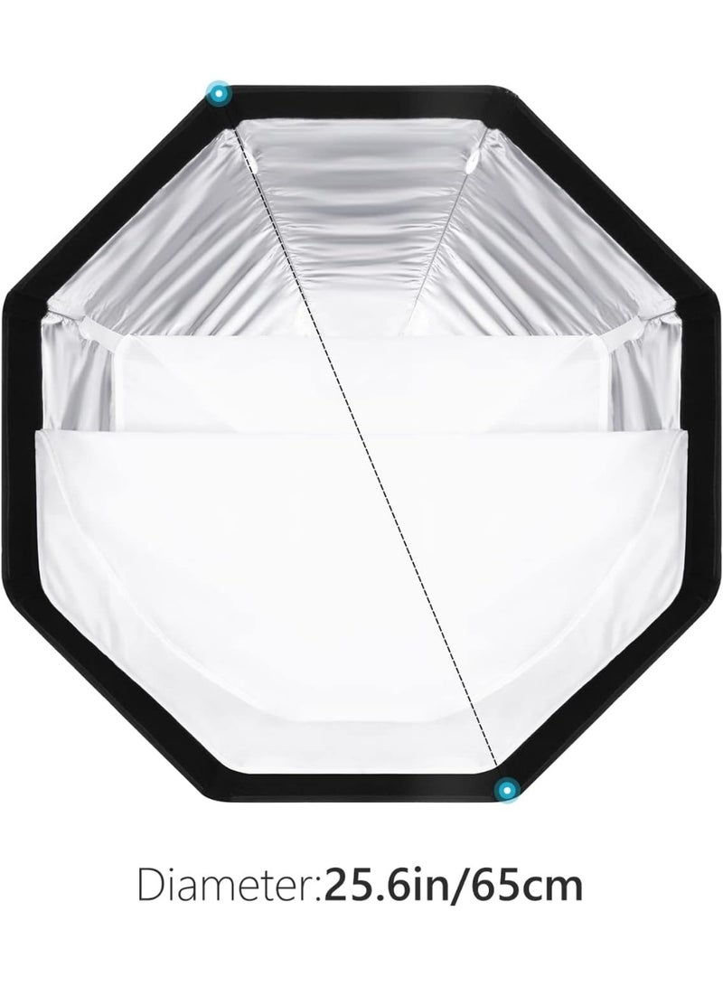 نيوير Neewer 26 Inch Octagonal Softbox Quick Release With S Type Bracket Mount And Carrying Bag For Camera Flash Strobes black - Image 2