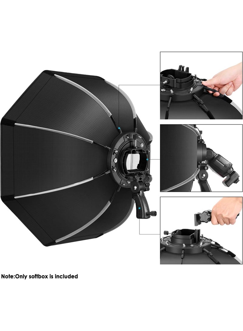 نيوير Neewer 26 Inch Octagonal Softbox Quick Release With S Type Bracket Mount And Carrying Bag For Camera Flash Strobes black - Image 5