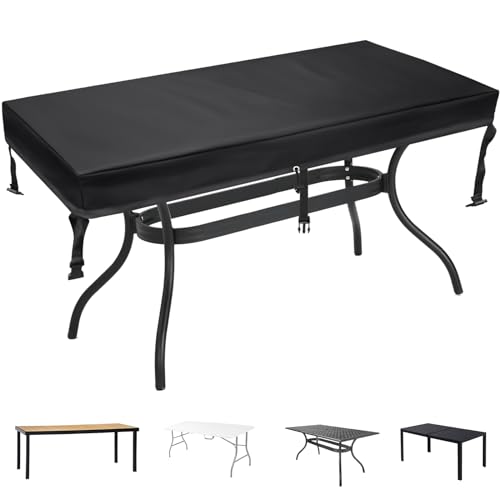TOHONFOO Rectangular Patio Table Cover - Waterproof Anti-UV Outdoor Dining Table Cover - Outdoor Patio Furniture Cover - Image 2