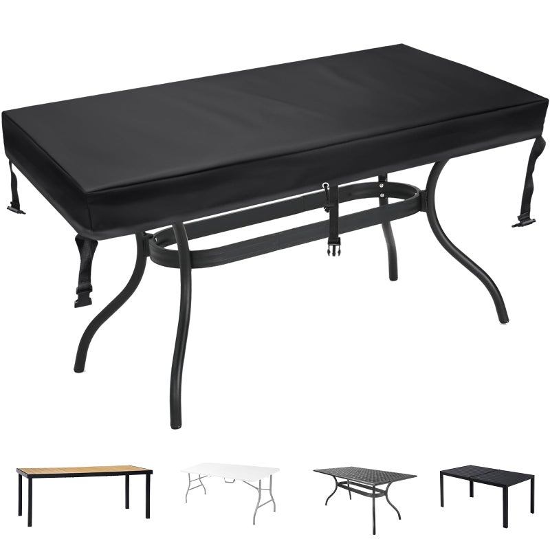 TOHONFOO Rectangular Patio Table Cover - Waterproof Anti-UV Outdoor Dining Table Cover - Outdoor Patio Furniture Cover - Image 1