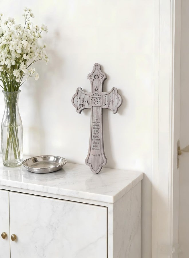 Midrean Wooden Christian Catholic Decorative Crosses Home Cross Wall Decor Wood Hanging Cross Wall Art - Image 5