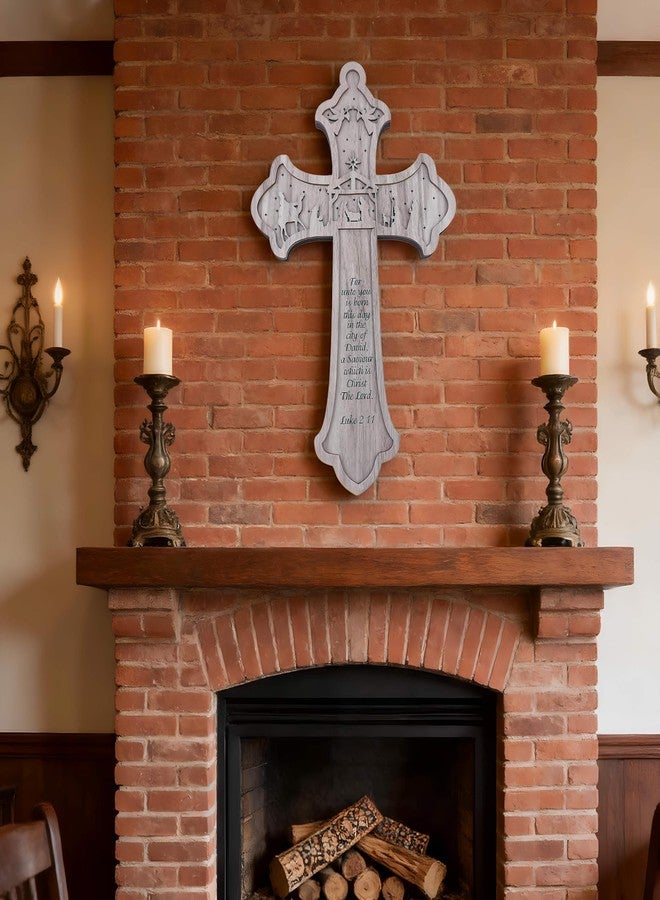 Midrean Wooden Christian Catholic Decorative Crosses Home Cross Wall Decor Wood Hanging Cross Wall Art - Image 4