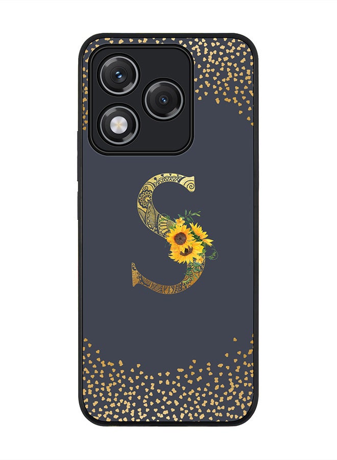 Stylizedd For Honor 400 Lite Case,Slim fit Camera Protection, Shockproof Thin Phone cover  - Custom Floral Monogram - S  (Grey )