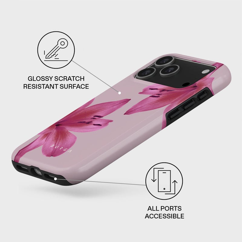 BURGA iPhone 17 Pro Max Fragile Beauty Premium Case Compatible with Hybrid Dual-Layer Hard Shell + Silicone Protection - Scratch-Resistant Shockproof Mobile Cover - Image 3