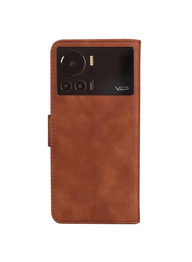 Zaboon Case For Infinix Note 12 VIP Skin Feel Pure Color Flip Leather Phone Case - Image 3