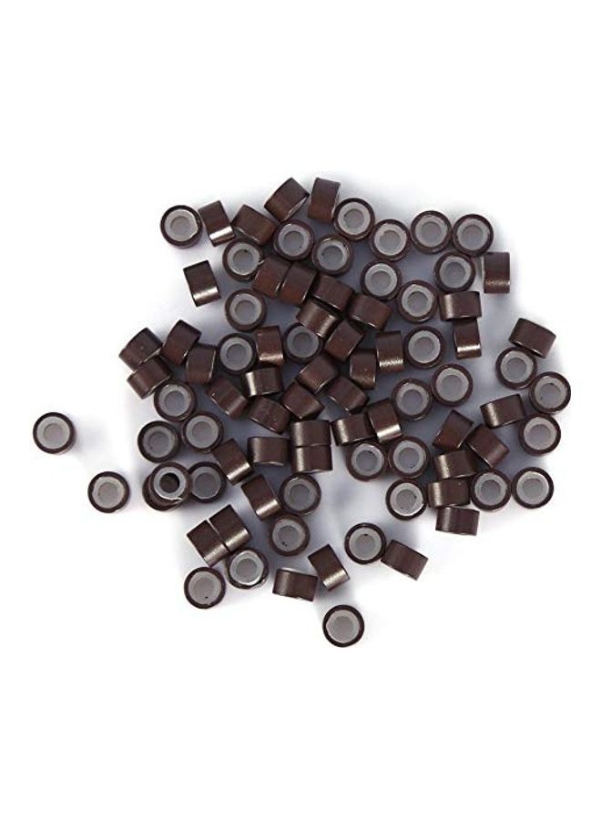 NIBEMINENT 500-Piece Silicone Micro Link Ring Dark Brown - Image 2