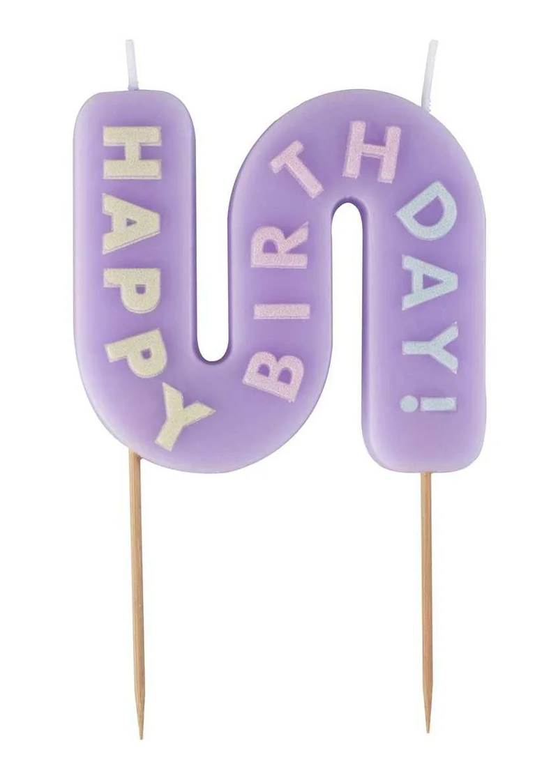 Ginger Ray Purple Wave Happy Birthday Candle