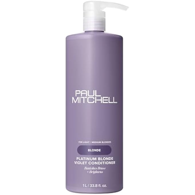 Paul Mitchell PLATINUM BLONDE VIOLET CONDITIONER, BANISHES BRASS + BRIGHTENS, IDEAL FOR LIGHT TO MEDIUM BLONDE, SILVER, GRAY OR WHITE HAIR, 33.8 FL. OZ - Image 1
