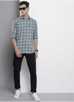 The Indian Garage Co Men Regular Fit Checkered Full Sleeves Cutaway Collar Casual Shirt  - Image 5