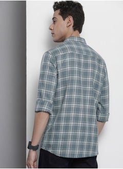 The Indian Garage Co Men Regular Fit Checkered Full Sleeves Cutaway Collar Casual Shirt  - Image 2
