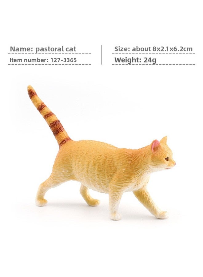 Cross-border Children's Mini Simulation Pet Cat Model Orange Cat Fat Cat British Short-haired Cat Pastoral Cat Decorative Ornaments 