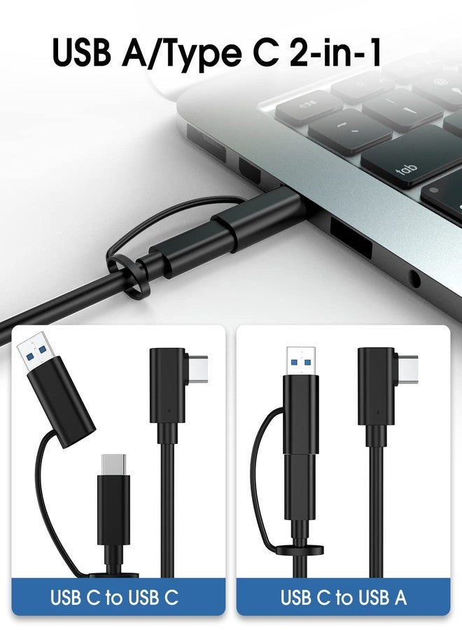 TechMatte 16FT/5M USB-C to C Cable for Oculus Quest 2/1, PC, 5Gbps Data Transfer, with USB-C to USB-A Adapter - Image 4