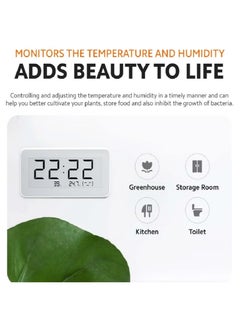 Xiaomi Smart Temperature and Humidity Monitor Clock Advanced E-Link Display for Crystal-Clear Readability, Compact and Stylish Design in White, Long-Lasting Battery Life, Real-Time Temperature and Humidity Tracking for Home Comfort- White  - Image 2