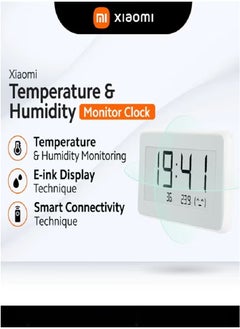 Xiaomi Smart Temperature and Humidity Monitor Clock Advanced E-Link Display for Crystal-Clear Readability, Compact and Stylish Design in White, Long-Lasting Battery Life, Real-Time Temperature and Humidity Tracking for Home Comfort- White  - Image 3