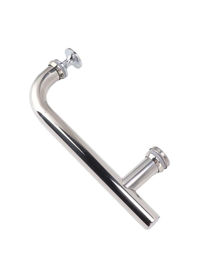 NIBEMINENT Barn Door Pulls Thicken Sliding Door Handles Curved F Type Heavy Duty Stainless Steel Barn Door Handle for Toilet Shower Room 304 Stainless Steel  - Image 3