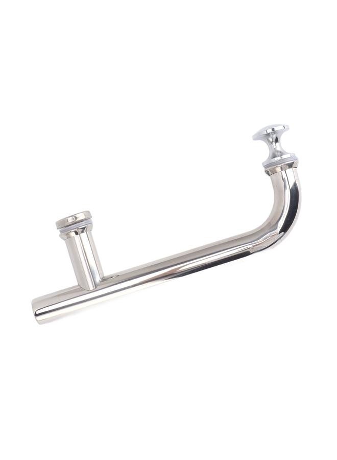 NIBEMINENT Barn Door Pulls Thicken Sliding Door Handles Curved F Type Heavy Duty Stainless Steel Barn Door Handle for Toilet Shower Room 304 Stainless Steel  - Image 2