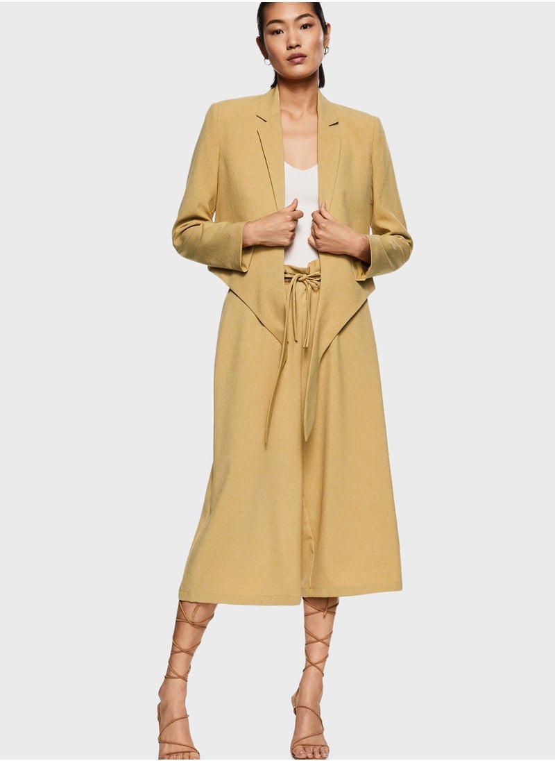 MANGO - Tie Detail Crop Blazer - Image 1
