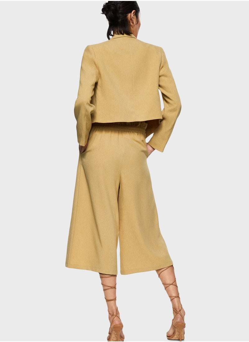 MANGO - Tie Detail Crop Blazer - Image 1