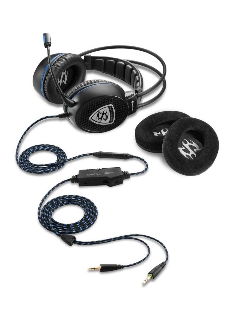 Sharkoon SKILLER SGH1 Stereo gaming headset - Optimized for Gaming and Voice Chats, Changeable Ear Pads, Lightweight with Optimal Fit, Modular Cables, Inline Controller for Full Control - Black