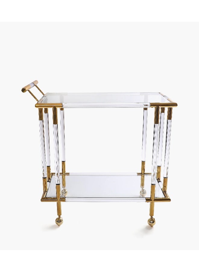 Roomours - Luxor Acrylic Serving Trolley - Gold - Image 1