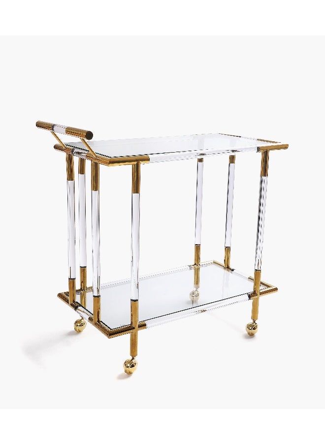 Roomours - Luxor Acrylic Serving Trolley - Gold - Image 1