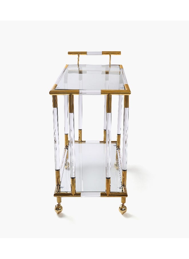 Roomours - Luxor Acrylic Serving Trolley - Gold - Image 1