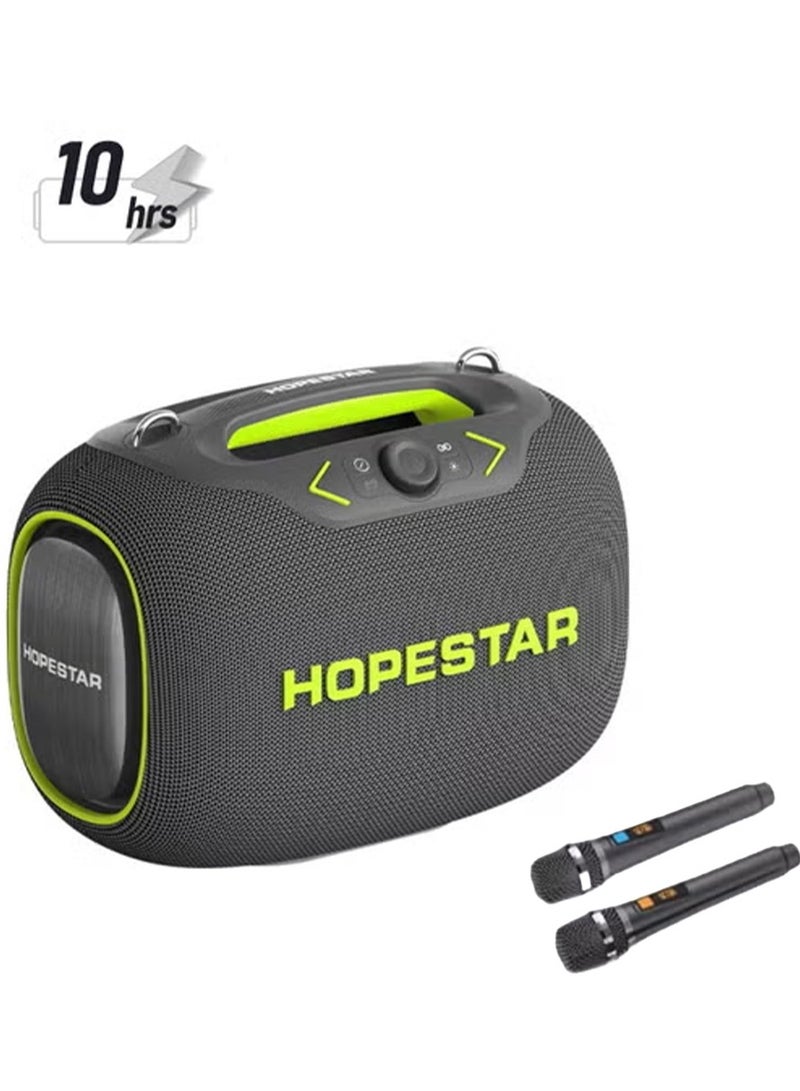 HOPESTAR Party Box 120W Portable Bluetooth Speaker with Dual Wireless Microphones, 200W Fast Charging, IPX6 Waterproof, DSP Chip, 10-Hour Playtime, RGB Lights – Ideal for Outdoor, Karaoke, and Family Gatherings - Image 1