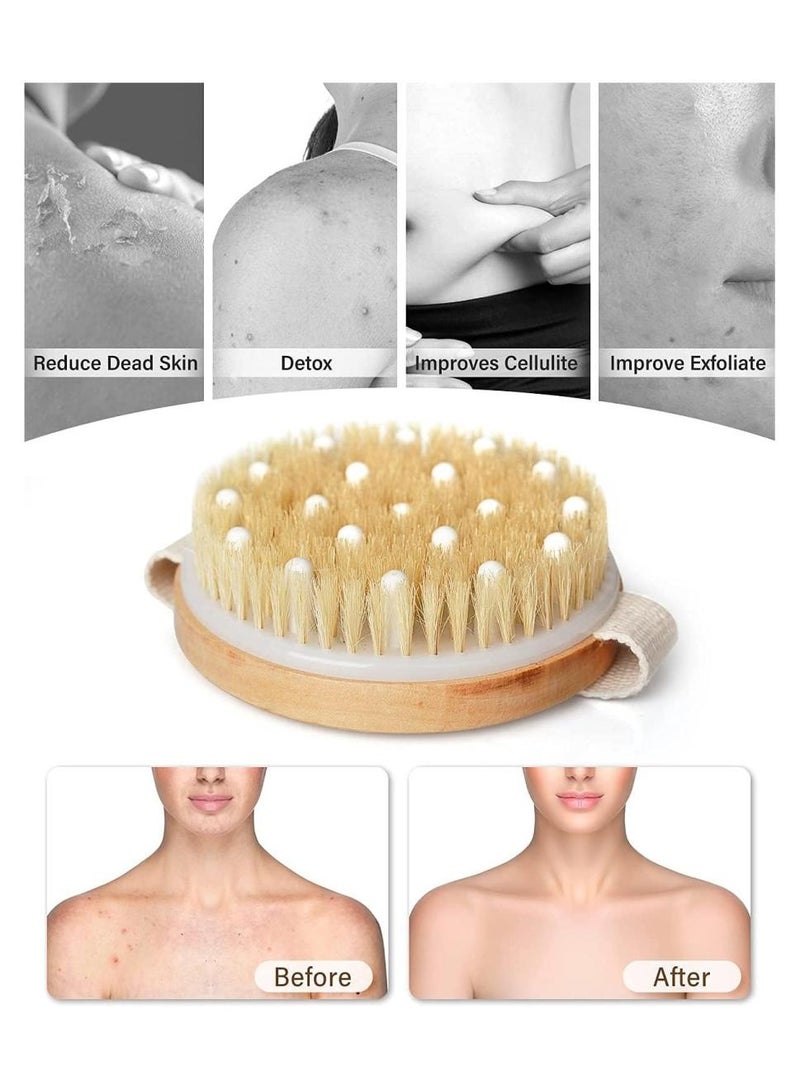 KHAJUL Dry and Bath Body Brush, Reduce Cellulite, Dry Brush for Cellulite and Lymphatic Drainage, Exfoliating Brush with Soft Massage Nodules, Shower Brush Body Scrubber - Image 3