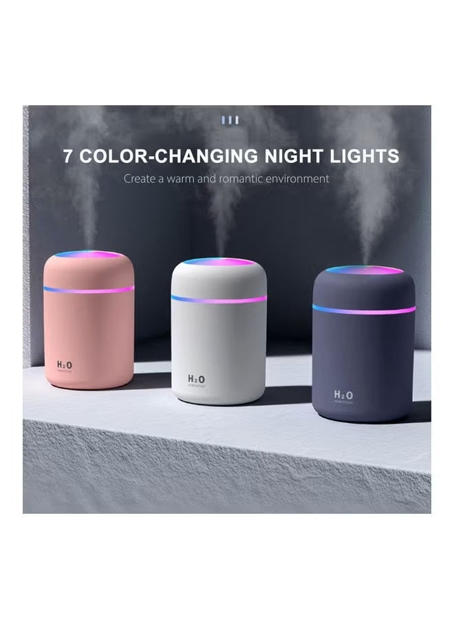 Ultrasonic humidifier with a 300ml tank, compact with Type-C connector and aroma diffuser; basic electric humidifier for diffusing essential oils with 7 assorted LED colors. - Image 4