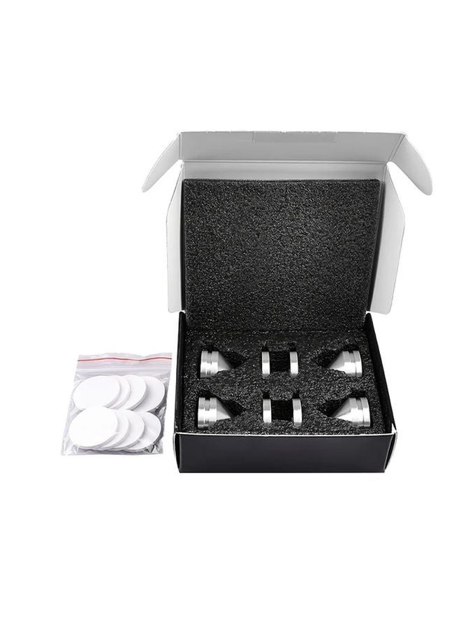 4Pcs Silvery Aluminum Alloy HIFI Speaker Shock Absorption Foot Pads For Amplifiers CD Players - Image 1