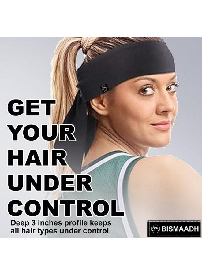 BISMAADH Sweat Polyester Wicking Tie Headband - Bandana Headband - Sports, Running, Football, Workout Sweat Headband for Men - Pirate Bandana, Black - Image 4