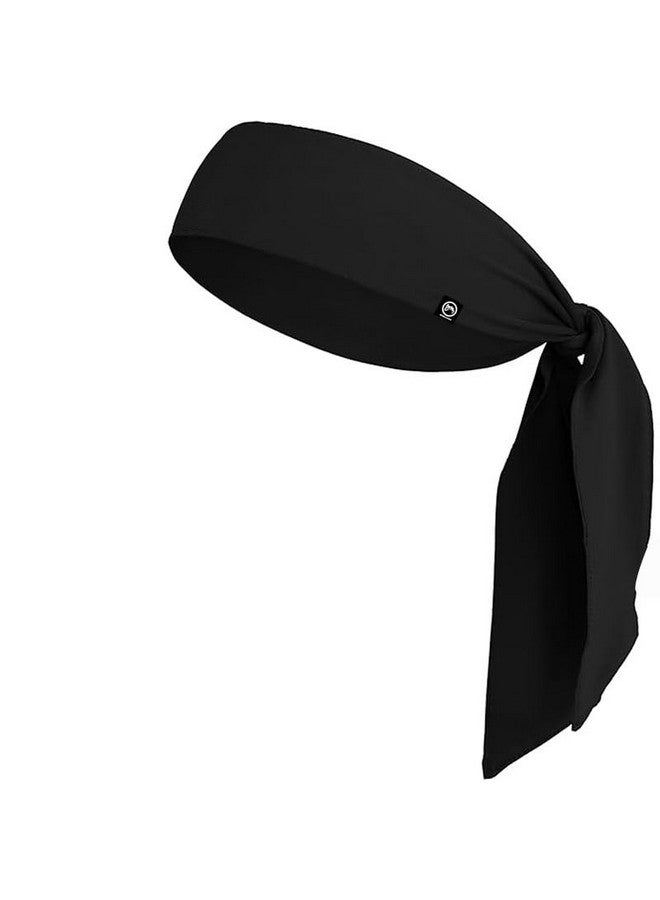 BISMAADH Sweat Polyester Wicking Tie Headband - Bandana Headband - Sports, Running, Football, Workout Sweat Headband for Men - Pirate Bandana, Black - Image 1