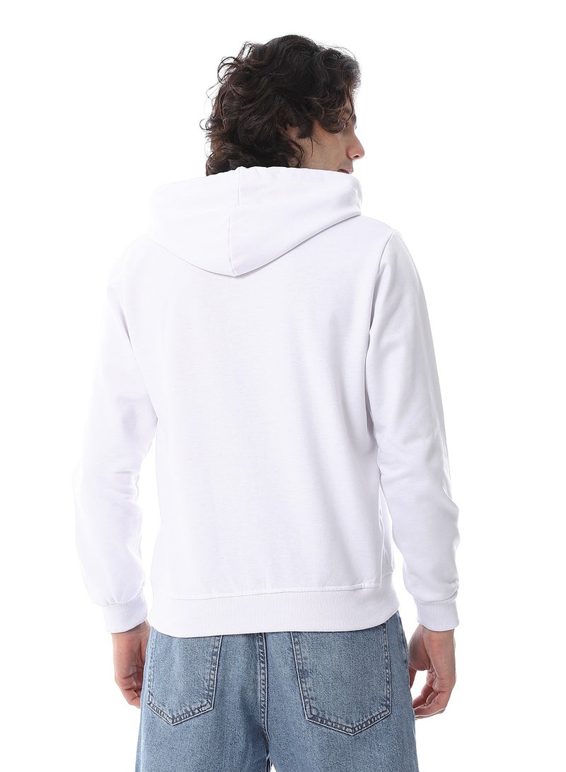 Andora Zipper Closure Hooded Fleeced Sweatshirt_White - Image 3