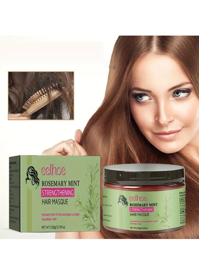 EELHOE Rosemary Mint Strengthening Hair Masque, Softens And Strengthens Hair, Repairs Split Ends Dry Damaged Hair, Rosemary Hair Care Mask - Image 4