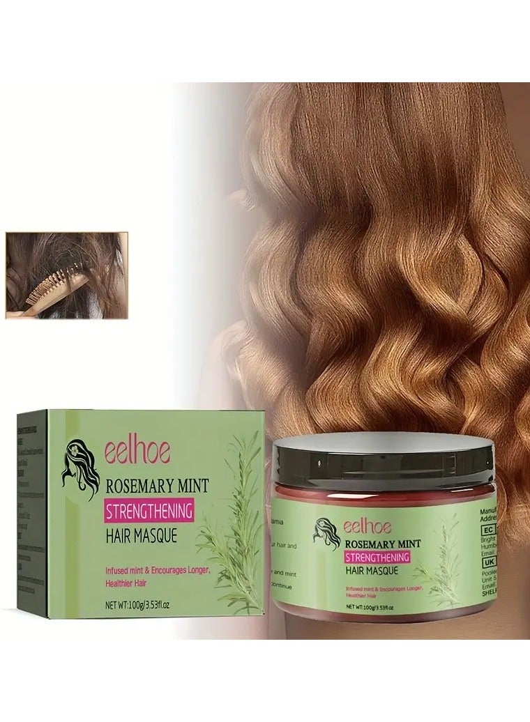 EELHOE Rosemary Mint Strengthening Hair Masque, Softens And Strengthens Hair, Repairs Split Ends Dry Damaged Hair, Rosemary Hair Care Mask - Image 3