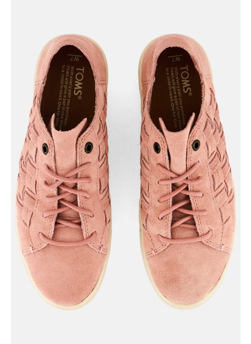 TOMS Women Lenox Lace Up Shoes, Pink  - Image 3