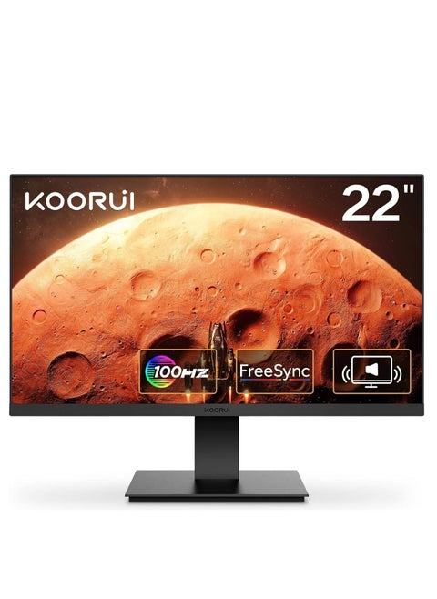 KOORUI S01 Gaming Monitor, 22" VA Display, FHD Resolution, 100Hz Refresh Rate, 4ms (OD) Response Time, Free-Sync & G-Sync Compatible, 16.7m Color Display, Black