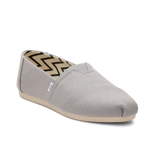 TOMS Women's Alpargata Loafer Flat, Drizzle Grey Wide Recycled Cotton Canvas, 5.5 - Image 1