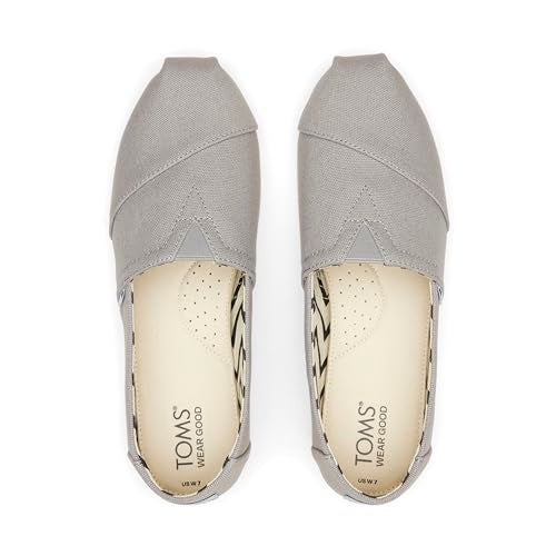 TOMS Women's Alpargata Loafer Flat, Drizzle Grey Wide Recycled Cotton Canvas, 5.5 - Image 3