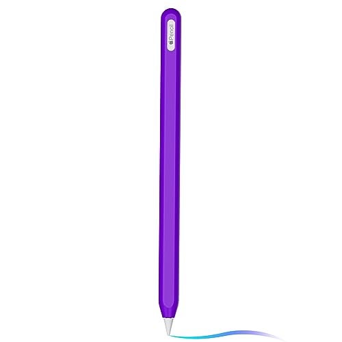 AKSHFETH Ultra Thin Silicone Skin Cover Compatible with Apple Pencil 2nd Gen, Protective Silicone Case for iPad Pro 11 12.9 inch 2018 Pencil Case Shockproof Soft Silicone Sleeve(Purple) - Image 1